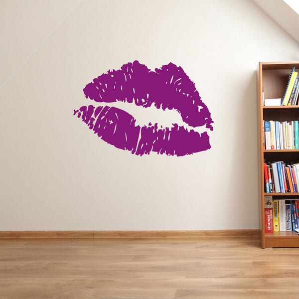 Lip Kiss impression mur fenêtre autocollants Stickers Decor amusant vinyle coloré A132