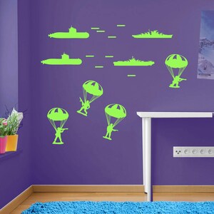 Army Military Paratroopers Submarines Wall Window Sticker Decals Kids Decor A170 image 7