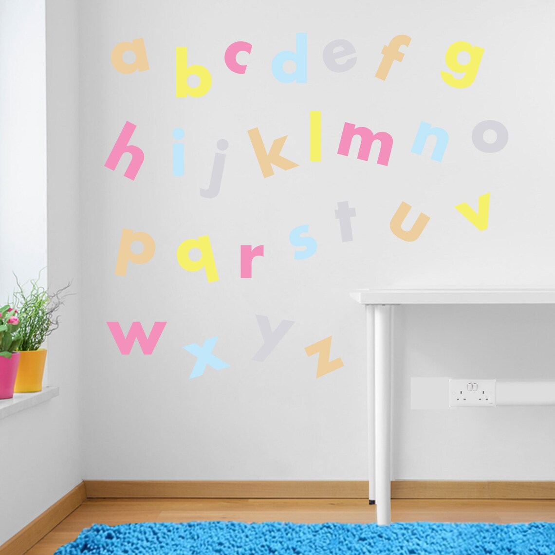 Nursery Kids Children Alphabet Letters A to Z Writing Wall Stickers ...