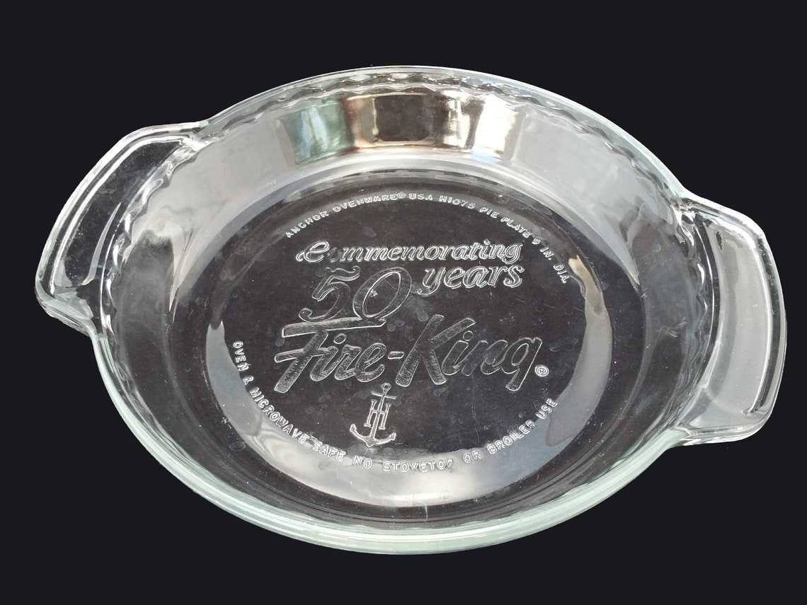 Sale Fire King 50th Anniversary Collectible Pie Plate Logo on Etsy