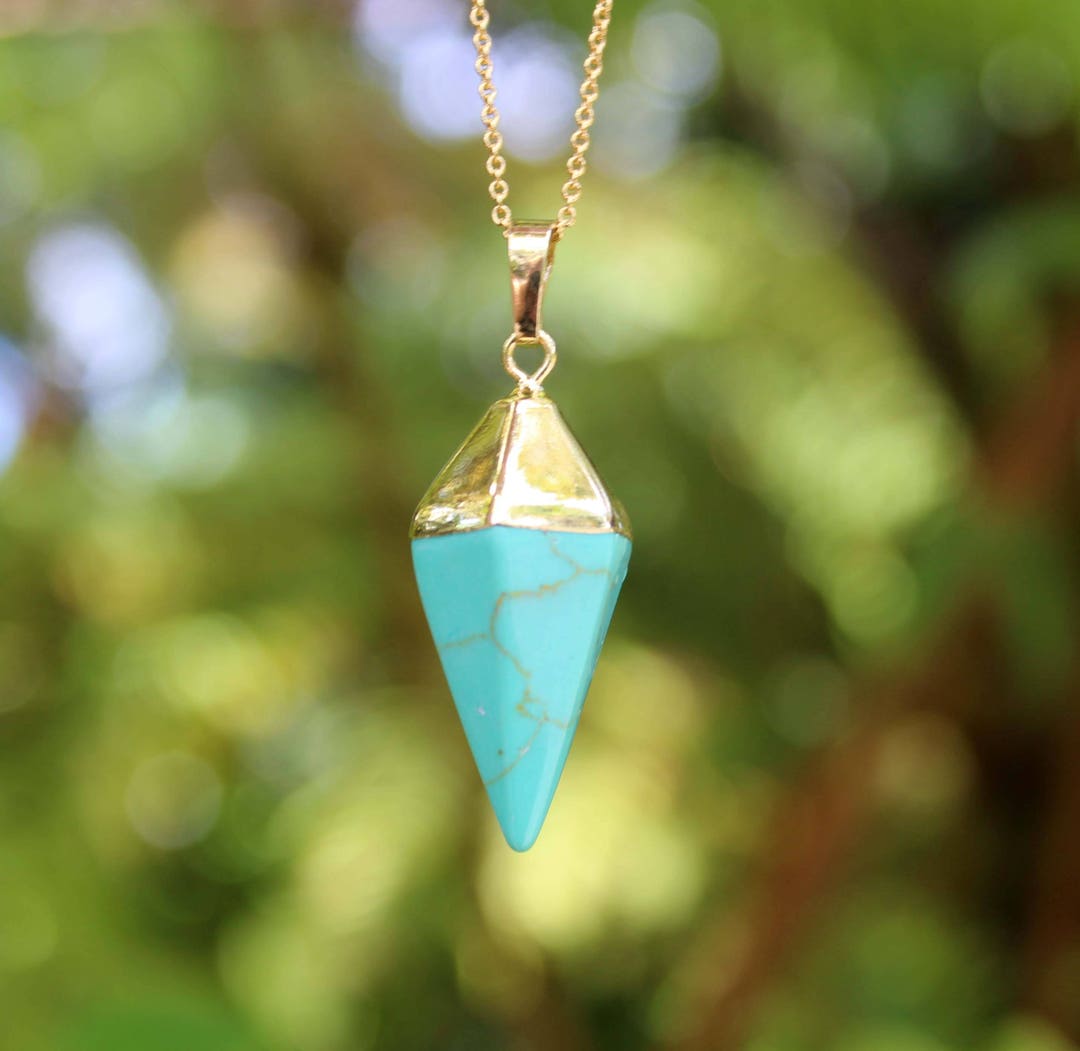 Pendulum Necklace, Turquoise Pendulum Necklace Turquoise Necklace, Stone Necklace, Pendulum