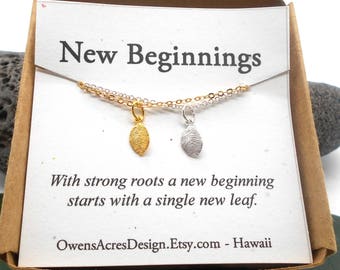Tiny Leaf Necklace, Minimalist Necklace, Dainty, Tiny Necklace, Wish Necklace, New Beginnings, Tree of Life, Leaf