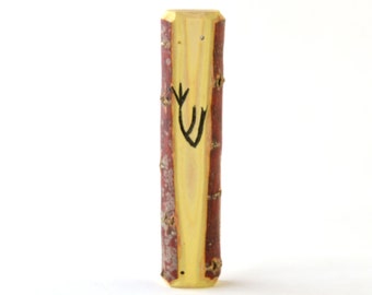 Salt Cedar Wood Mezuzah Case with Scroll