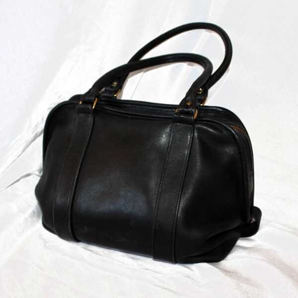 MINT Coach 1980s Speedy bag // Doctor's bag // Boston Bag in Black