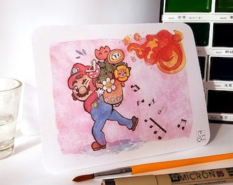 Lively Bouquet, Super Mario Valentines Day card - Cards for Nerds