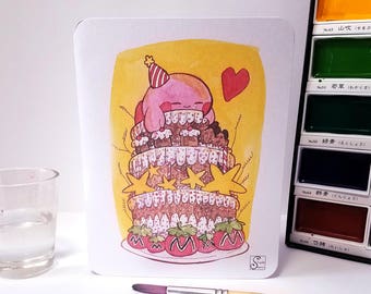 No es suficiente pastel, tarjeta de cumpleaños de Kirby - Tarjetas para nerds
