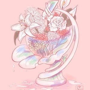 Bouquet de calice, carte de sympathie Final Fantasy Crystal Chronicles - Cartes pour nerds