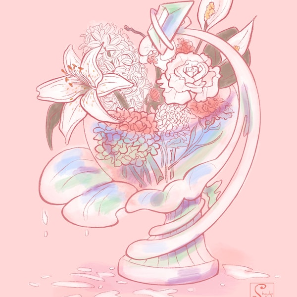 Chalice Bouquet, Final Fantasy Crystal Chronicles Sympathy Card - Cards for Nerds