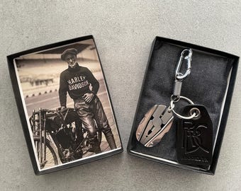 MULTI TOOL Bike KEYCHAIN - Durable Cowhide and Steel With Unique multi-tool Repeal Moto Club  Keychain