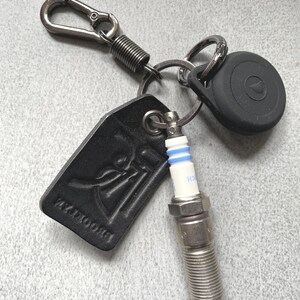 MOPAR Reclaimed SPARK PLUG Keychain - Durable Cowhide and Steel by Repeal Moto Club image 2