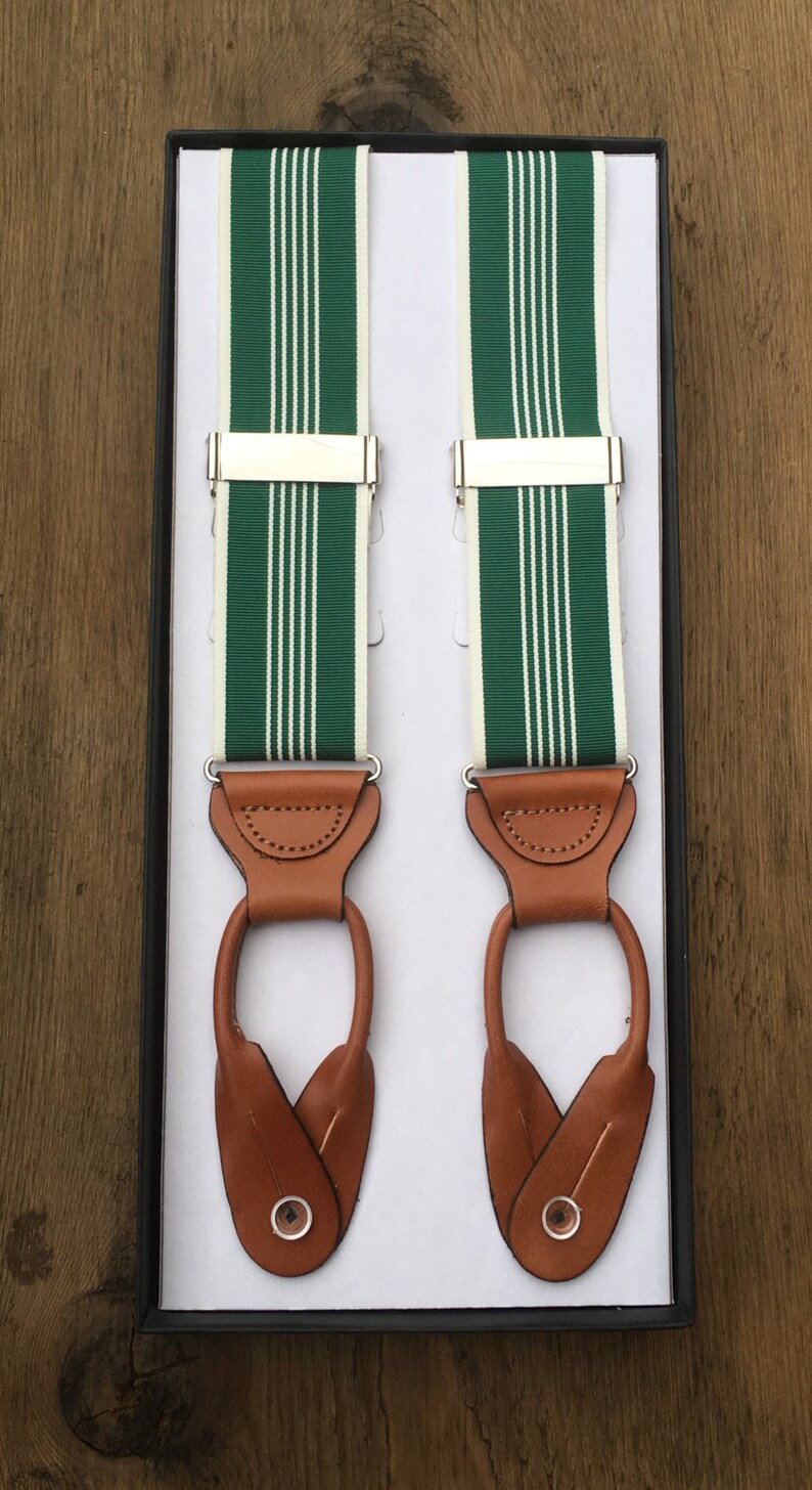 Cricket Stripe Suspenders Verde: Circa 1933 Collection image 1