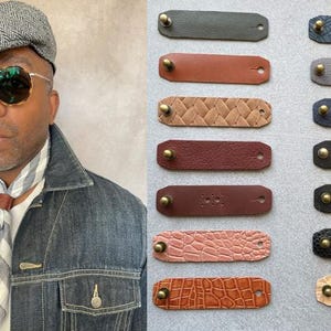 LEATHER BANDANA Cinch by Prohibition Clothing - Perfect for all Bandanas, Made in the USA with Antique Brass Closure