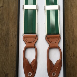 Cricket Stripe Suspenders Verde: Circa 1933 Collection image 2