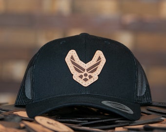 Officially Licensed US Air Force Symbol Only Leather Patch Hat