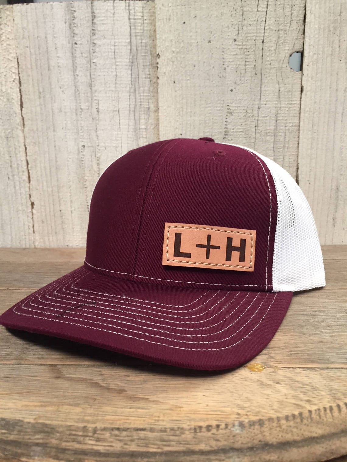 YOU ME Custom Hat With Initials Richardson 112 Leather Etsy