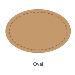 May include: A brown oval shape with a dashed line border. The text "Oval" is below the shape.