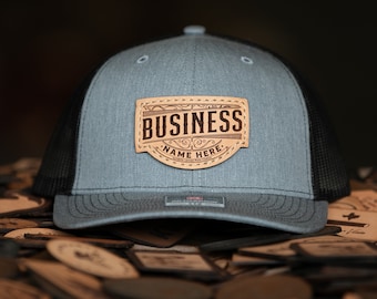 36 Custom Richardson 112s Leather Patch Hats, Company Logo or Personal Design