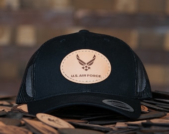 Officially Licensed US Air Force Oval Leather Patch Hat