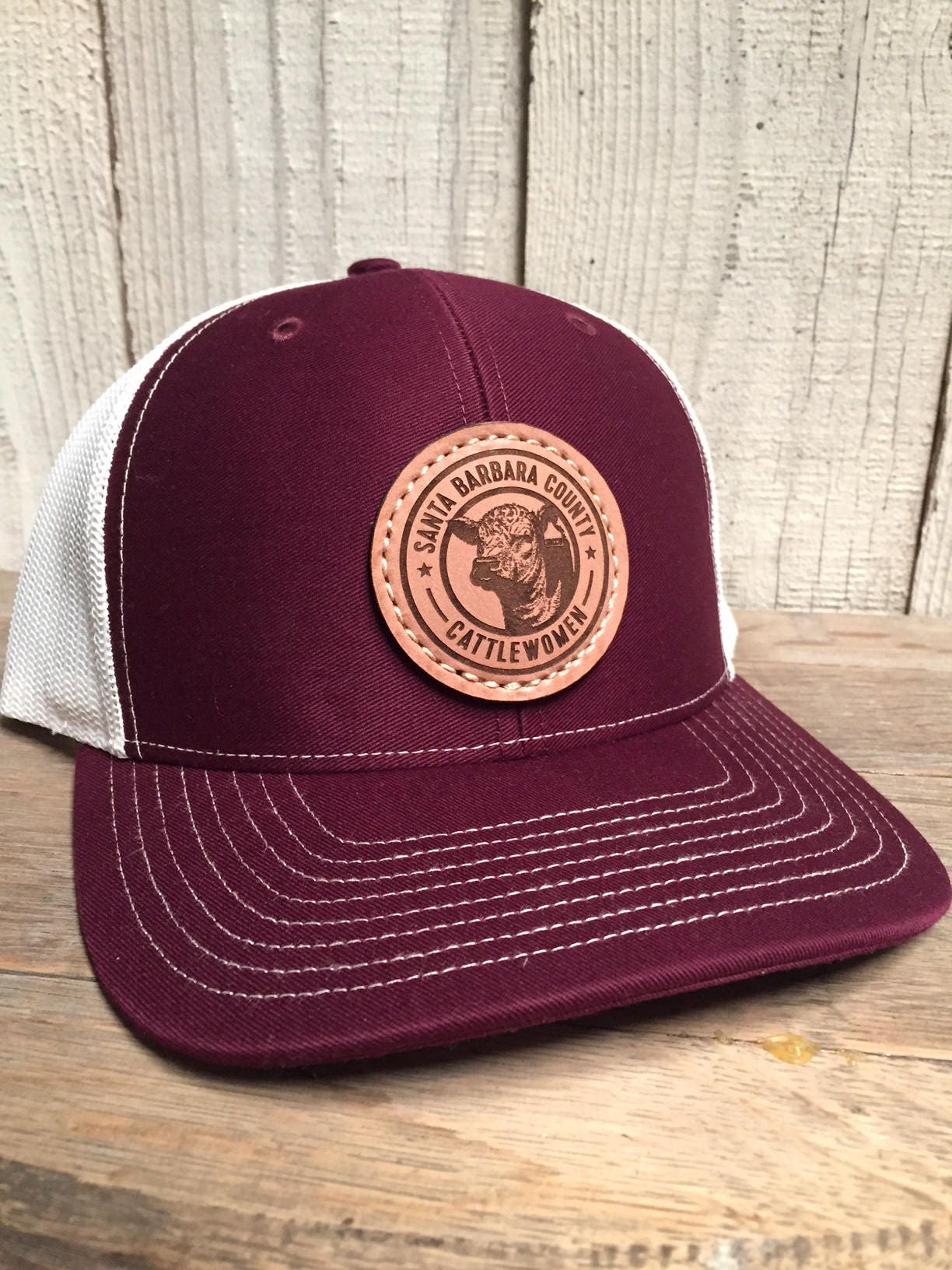 Custom Leather Patch Richardson 112 Trucker Hat – Tailored Cap Co