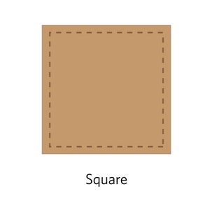 May include: A brown square with a dashed line border. The word "Square" is written below the square.