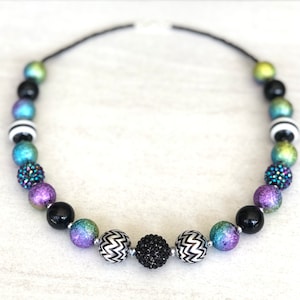 Halloween necklace, Halloween bead necklace, Chunky Necklace, Colorful Beaded Necklace, Witch Necklace, Halloween Jewelry
