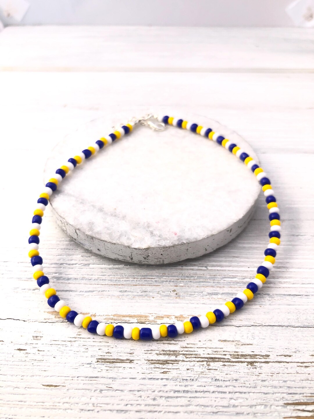 Game Day Necklace for Women Beaded Football Choker