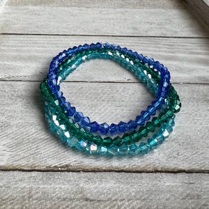 Crystal Bracelets Dainty Stackable Elastic Bracelet  Tiny Crystal Bead Bracelet  Minimalist Stretchy Layering Bracelets  Handmade Jewelry
