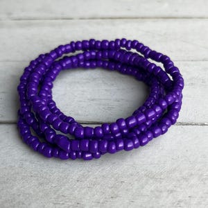 Purple bracelet, Dark purple bracelet set, Purple beaded bracelet stack, Seed bead bracelet, Handmade beaded bracelet set
