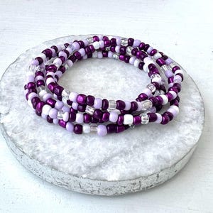 Purple bracelet set, Purple mix beaded bracelet stack bracelets, Seed bead bracelet, Purple bracelet set, Handmade beaded Jewelry