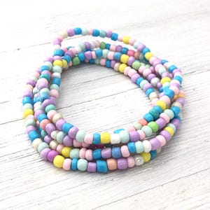 Pastel bracelet set, beaded bracelets, Seed bead bracelets, Stretch bracelets, Colorful beaded bracelet set, Handmade jewelry gifts