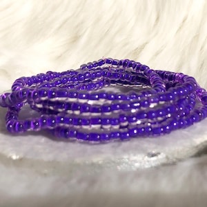 5 Purple Seed Bead Bracelets, Purple Beaded Bracelet, Handmade Minimalist Stretch Bracelet, Cute Jewelry Gift for Her, Boho Bead Bracelet