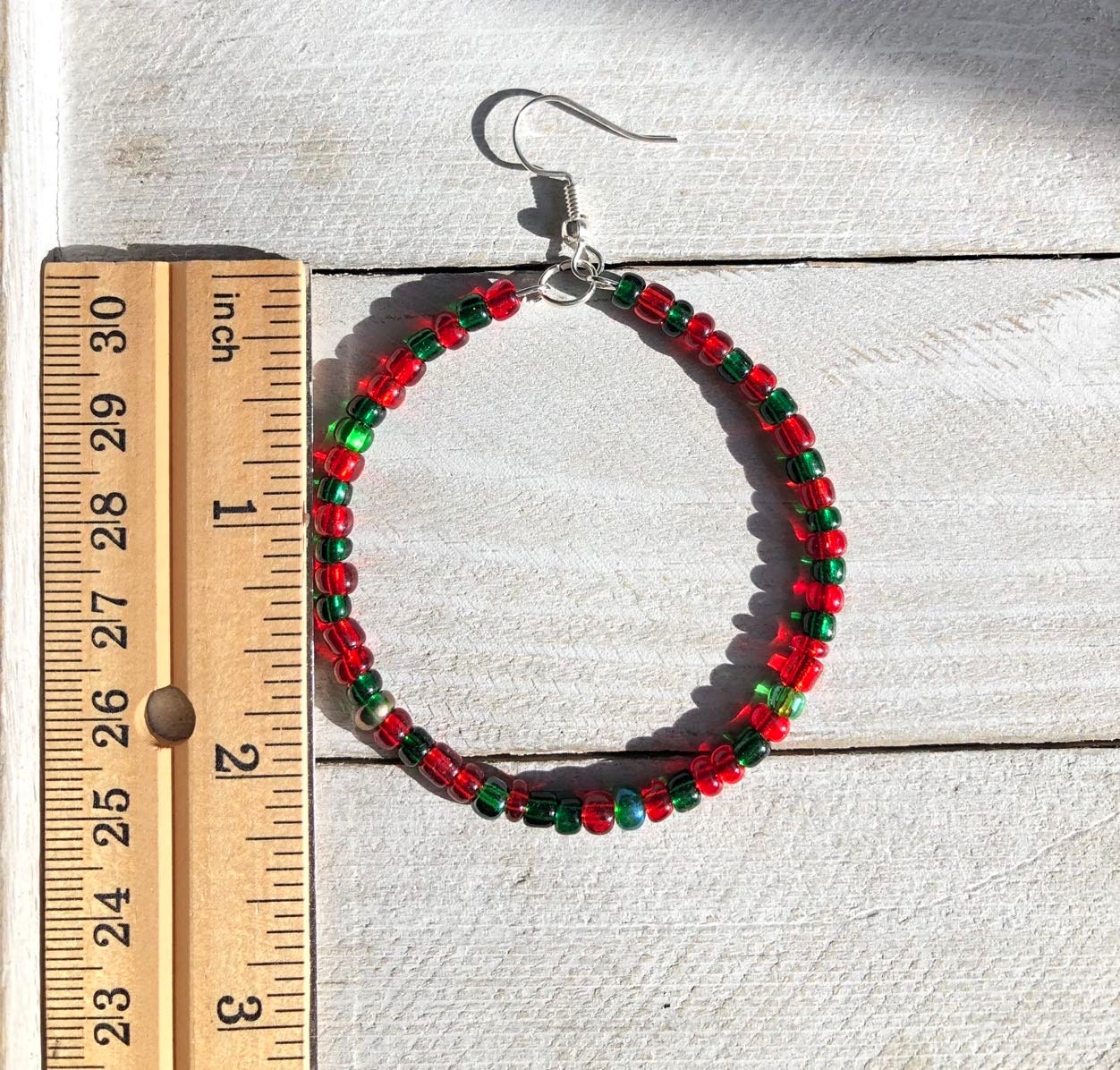 Christmas Beaded Earring Blanks, red white green round jewelry blanks, –  Swoon & Shimmer