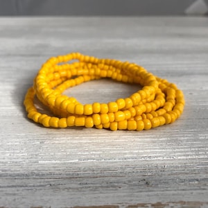 Yellow Bead Bracelet Seed Stacking Bracelets Stretch Jewelry Colorful Beaded Set Boho Wrist Stack Summer Bright Sunshine Accessory Women