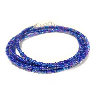 Extra long necklace for women, Small Beads Necklace, Long Beaded Boho Necklace, Seed Bead Necklace, Handmade Jewelry Gifts for Women
