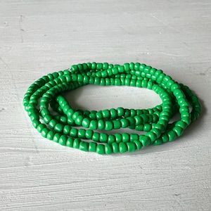 Bright Green Bracelets, Green Seed Bead Bracelets, Boho Beaded Jewelry, Multi-Strand Stretch Bracelet, Green Bead Bracelets for Women