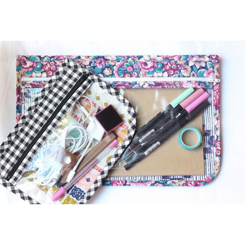 Tote clutch Gingham Geo Diaper Pouch