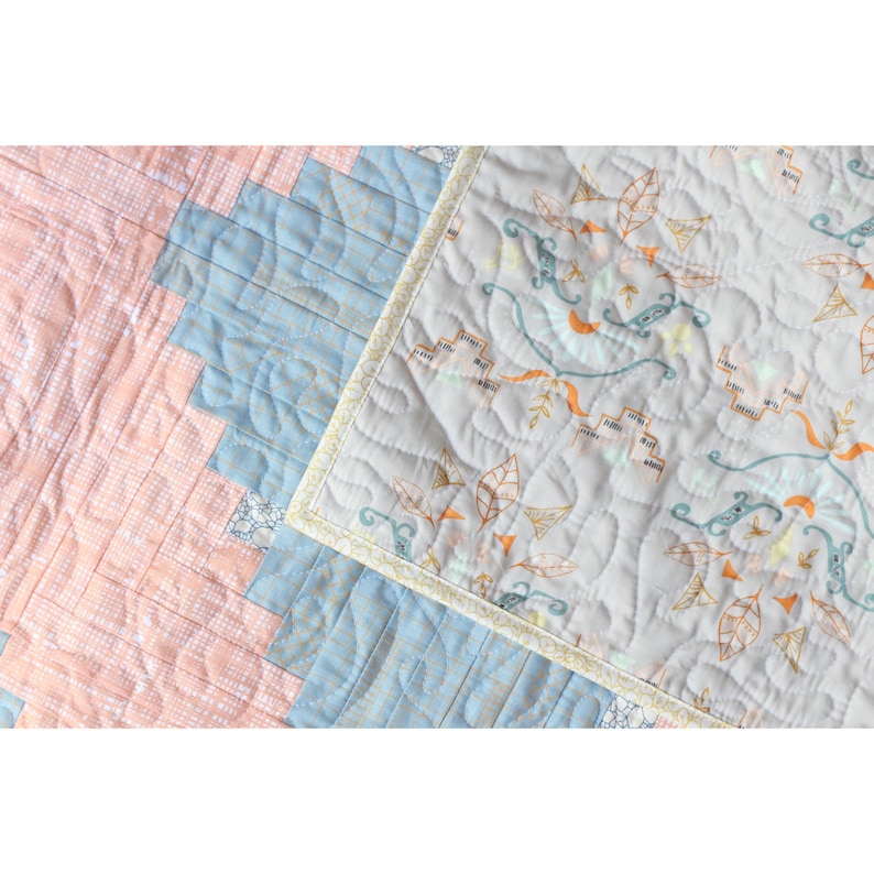Temple Of Asiaq Log Cabin Baby Girl Modern Quilt Blanket