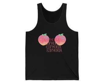 Euphoric Vibes Holographic Double Peach Unisex Jersey Tank, Festival, Rave wear HOL111