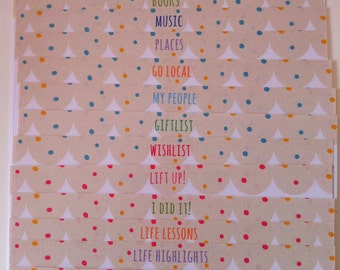 A5 Filofax Kikki K Inserts - List and Planning Pages - DOTTY Design - Bright Colorful Inspiring