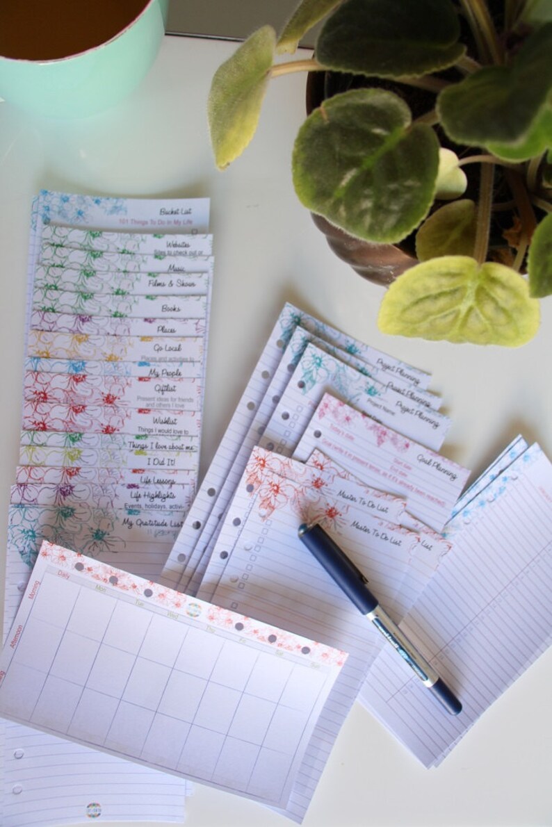 Personal Size Filofax Kikki K Inserts - List and Planning Pages ...