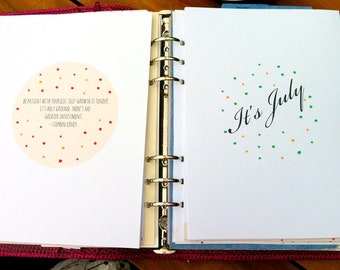 A5 - PDF Printable - January to December Index Divider Tabs for Filofax Planners and Organizers - DOTTY Design