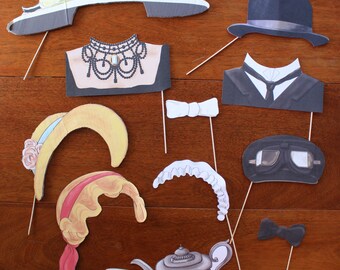 DIY Downton Abbey inspired Photo Booth Props (printable)