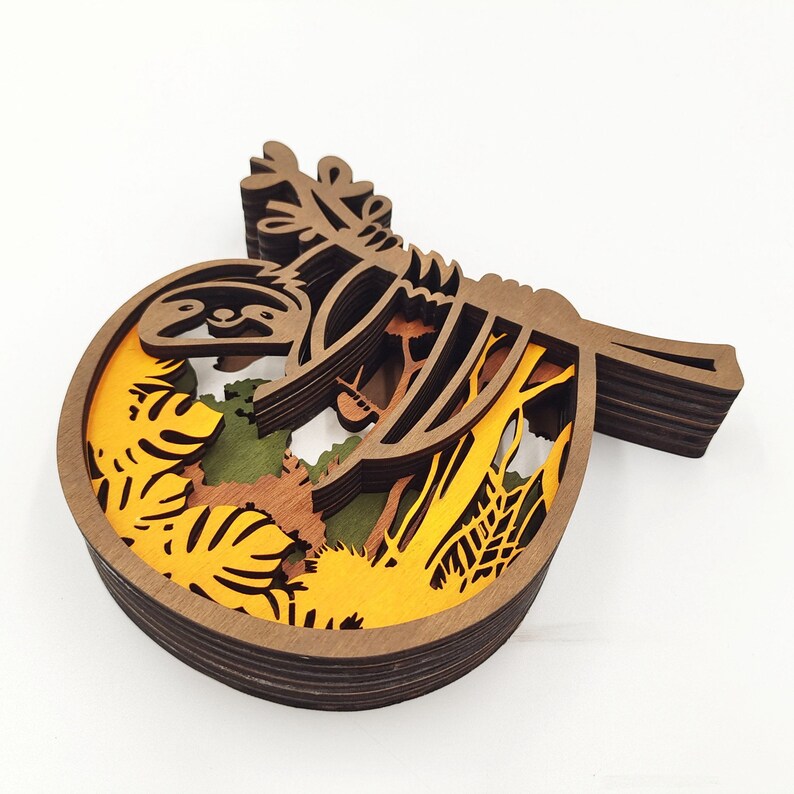 3D Wooden Animal Decoration With Lightwooden Bbutterfly Etsy UK