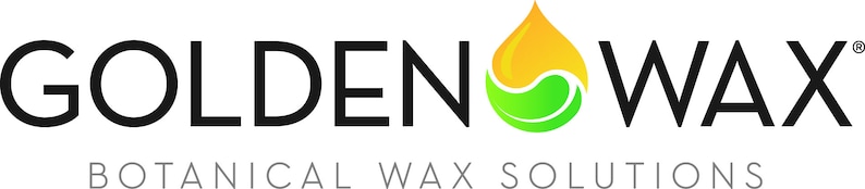 May include: Golden Wax logo with a yellow drop of wax and a green wave inside. The text "Botanical Wax Solutions" is below the logo.