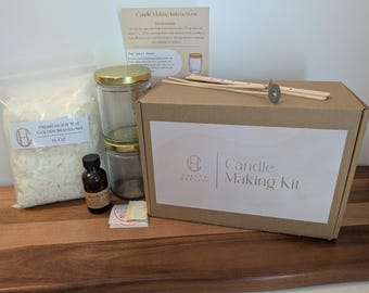 Soy Wax Candle Making Starter Kit: 2 Glass Candles