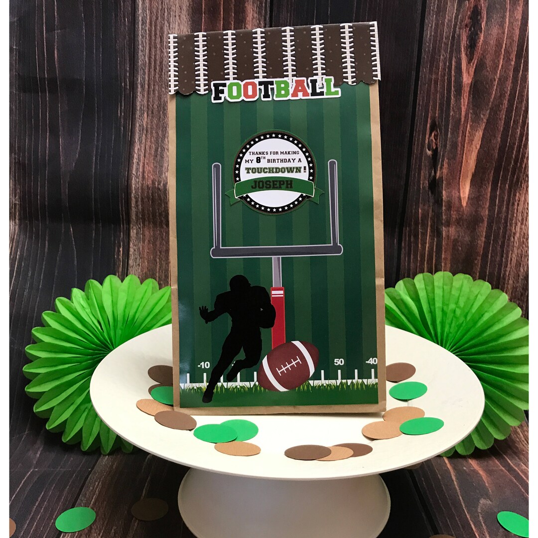 Football Favor Bags Football Party Football Treat Bags Etsy