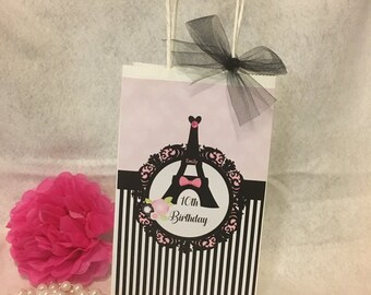 Paris Favor Bags, Paris Treat Bags, Paris Goodie Bags