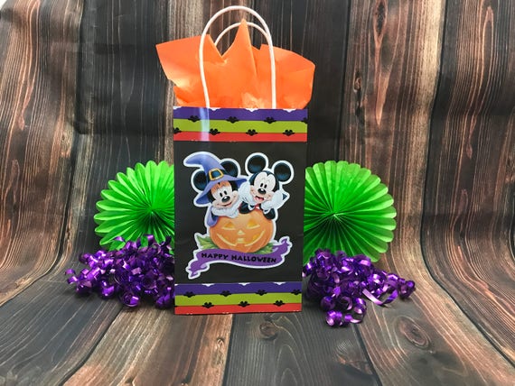 12 Mickey Mouse Halloween Favor Bags Mickey Mouse Halloween Etsy
