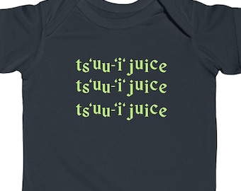 Ts'uu-'i' Juice Boobie Kortärmad Spädbarnsbody i fin jersey med ursprungsbefolkningen i Tolowa Baby Shower-gåva Rolig Outfit för Nyfödd