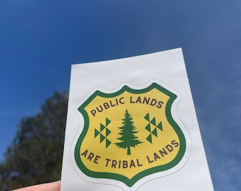 Vattentålig klistermärke för offentliga marker, stammarker, nationalparker amerikansk skog, ursprungsbefolkning, infödd allierad, LandBack vinyldekaler, äventyr